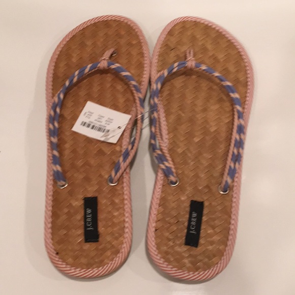 J Crew Sandals Size 8 NWT "Shirting Stripe" Style - Picture 11 of 11